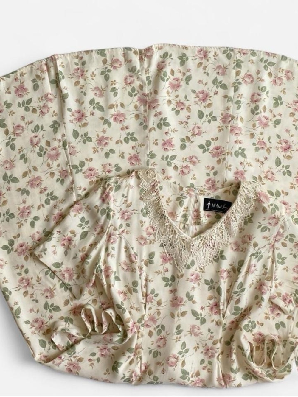 Vintage 90s classic white floral dress